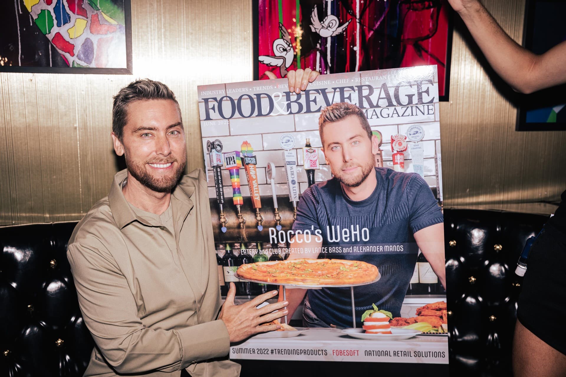 Lance Bass Celebrates his June 2022 Cover of Food & Beverage Magazine at Rocco's WeHo