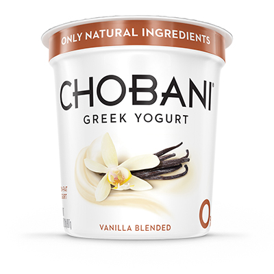Chobani Non-Fat Vanilla Greek Yogurt 5.3 oz. - 12/Case